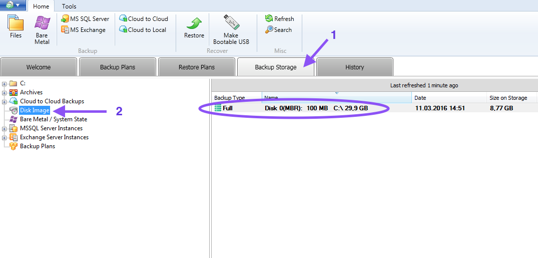 das not included in cloudberry backup vm