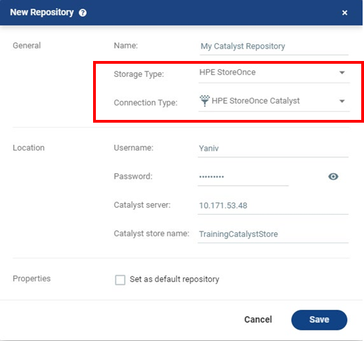 HPE StoreOnce Catalystとの統合